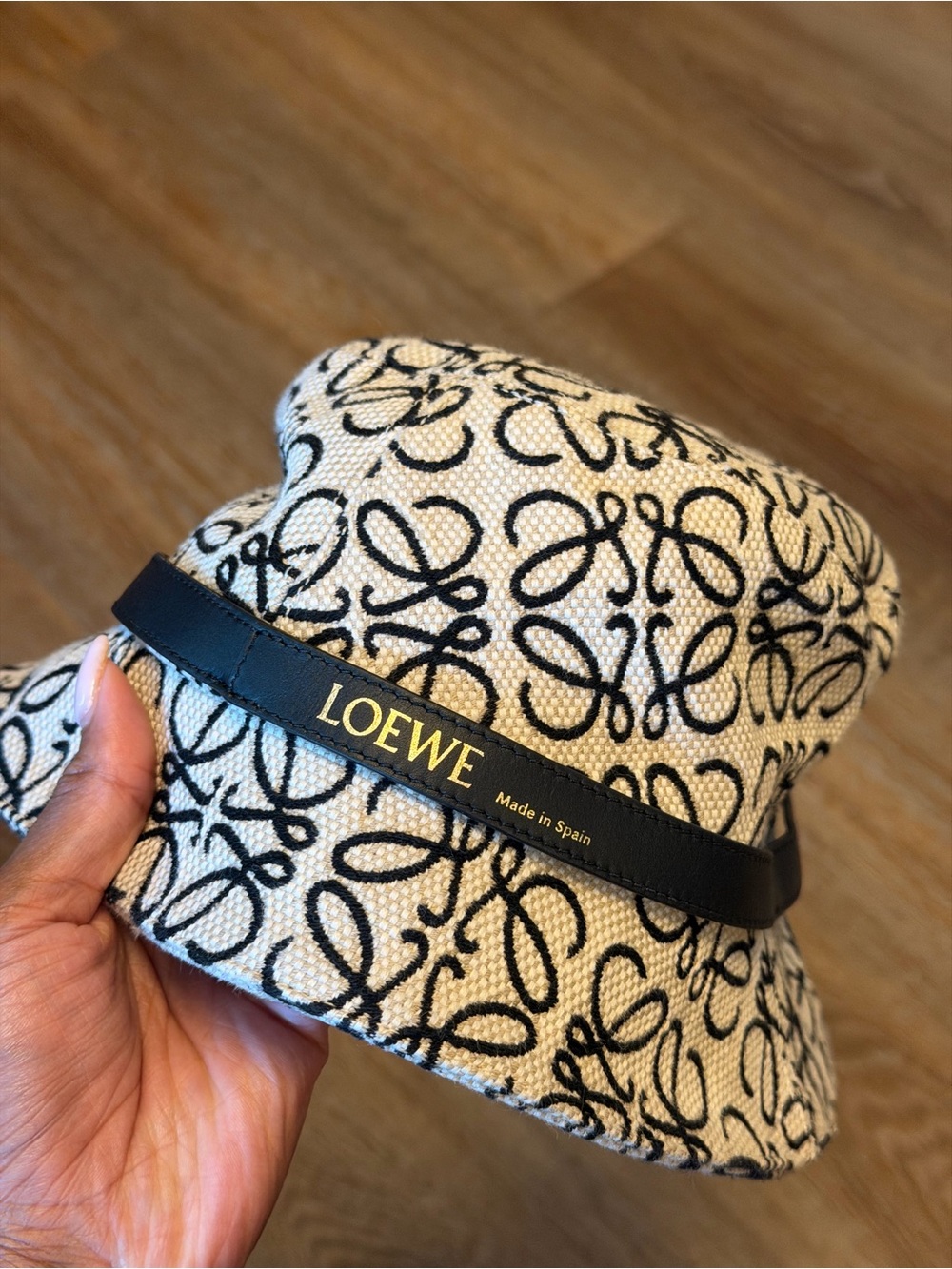 Loewe Cream & Black Anagram Bucket Hat